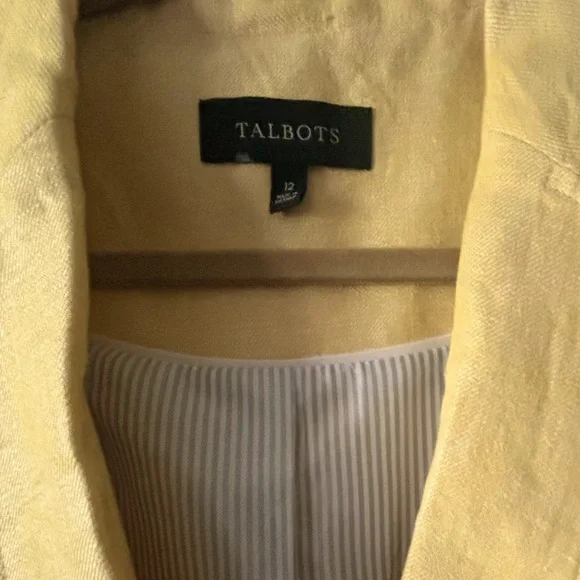 sunny yellow linen jacket, Talbots, size 12 - Picture 2 of 7